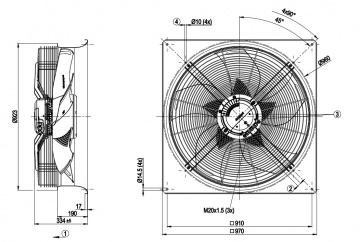 Ventilator axial EBM-Papst W3G800-KS39-03 (800 mm)